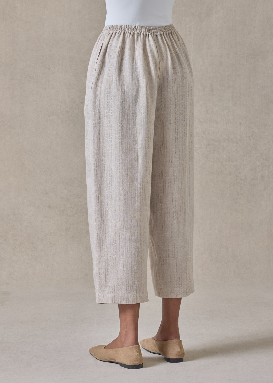 extrafine gold stripe linen japanese trouser (natural)