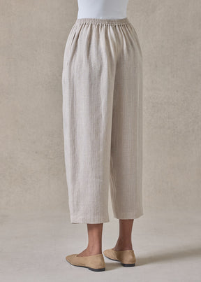 extrafine gold stripe linen japanese trouser (natural)