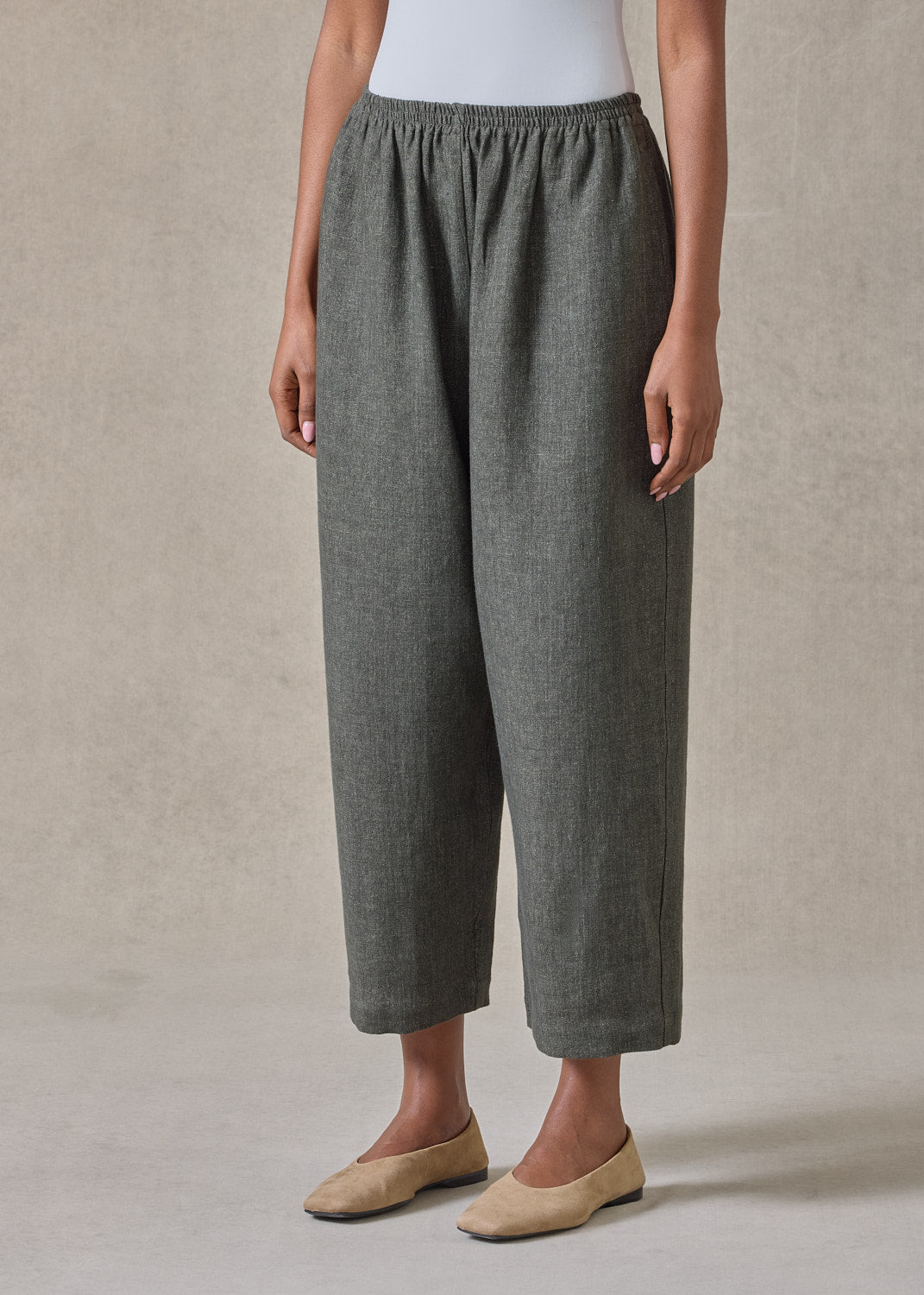 heavyweight delave linen japanese trouser (olivedark)