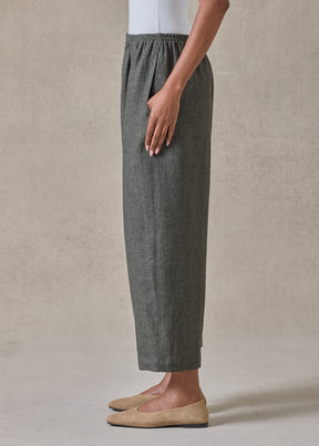 heavyweight delave linen japanese trouser (olivedark)