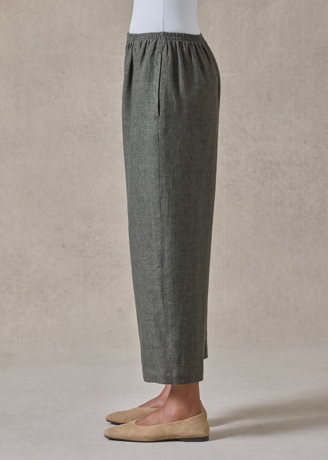 heavyweight delave linen japanese trouser (olivedark)
