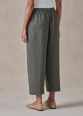 heavyweight delave linen japanese trouser (olivedark)