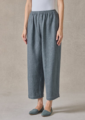 heavyweight delave linen japanese trouser (petrol)
