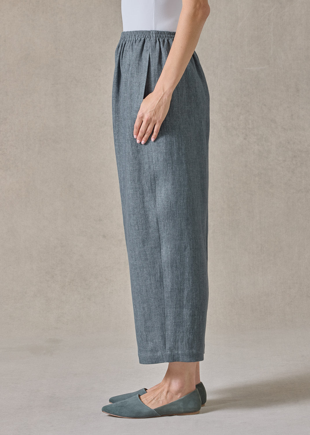 heavyweight delave linen japanese trouser (petrol)