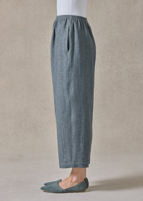 heavyweight delave linen japanese trouser (petrol)