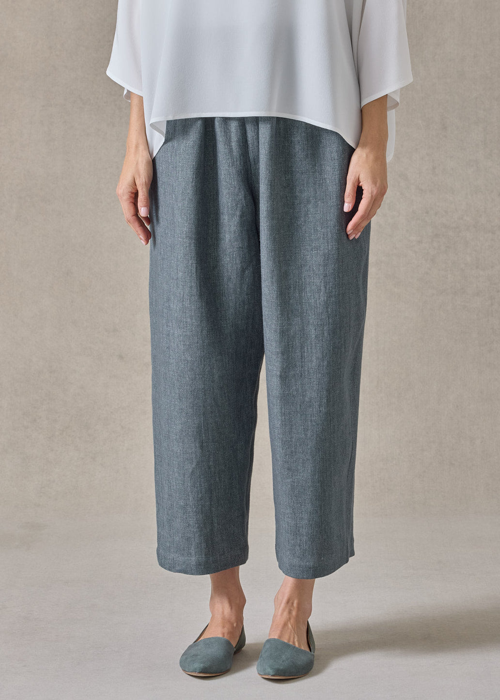 heavyweight delave linen japanese trouser (petrol)