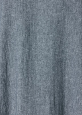 heavyweight delave linen longer back wide mandarin jacket - long (petrol)