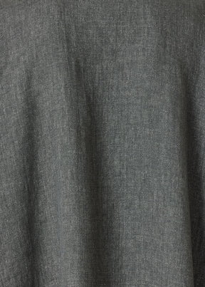 heavyweight delave linen wide a-line shirt dress with collar (olivedark)