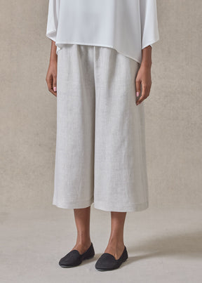 handkerchief linen flared culotte (silvertint)