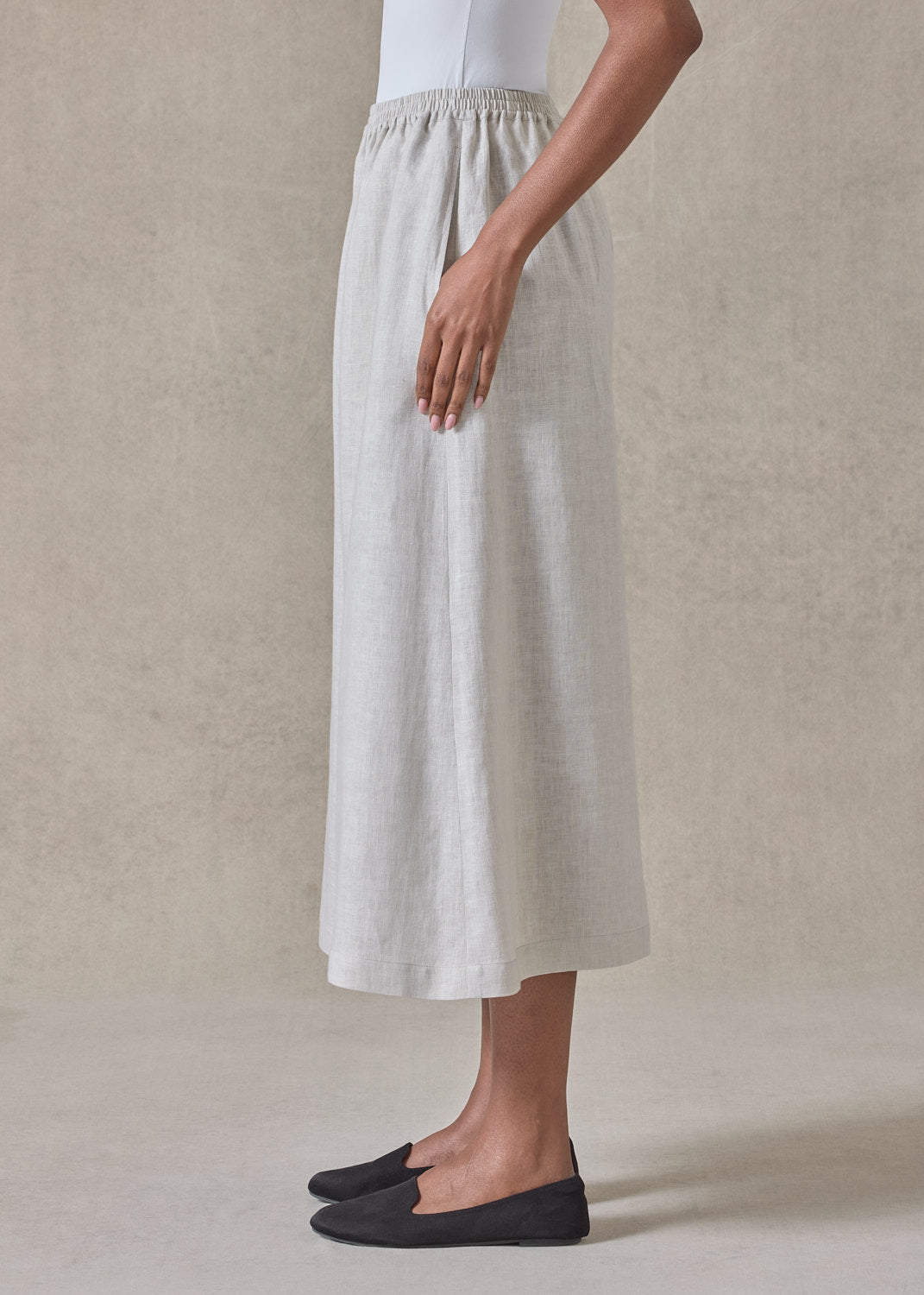handkerchief linen flared culotte (silvertint)