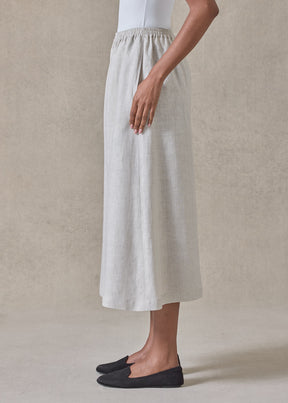 handkerchief linen flared culotte (silvertint)