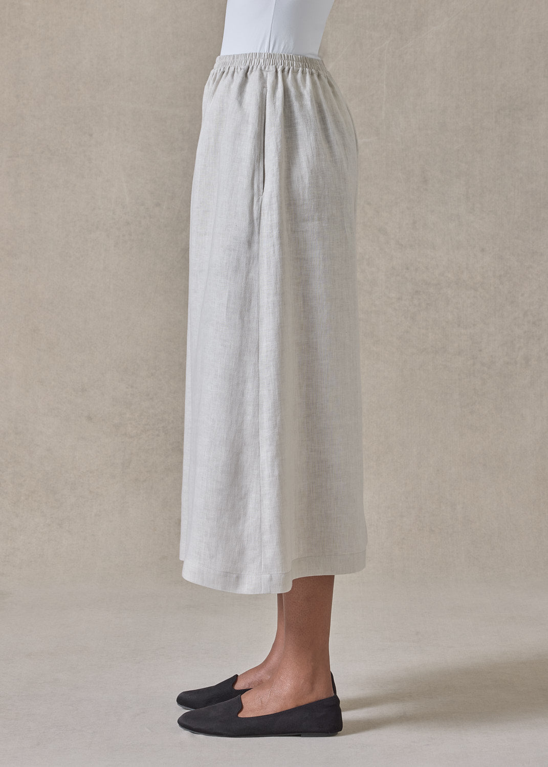 handkerchief linen flared culotte (silvertint)