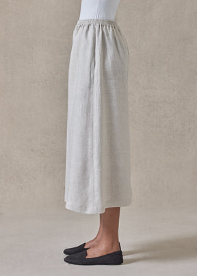 handkerchief linen flared culotte (silvertint)