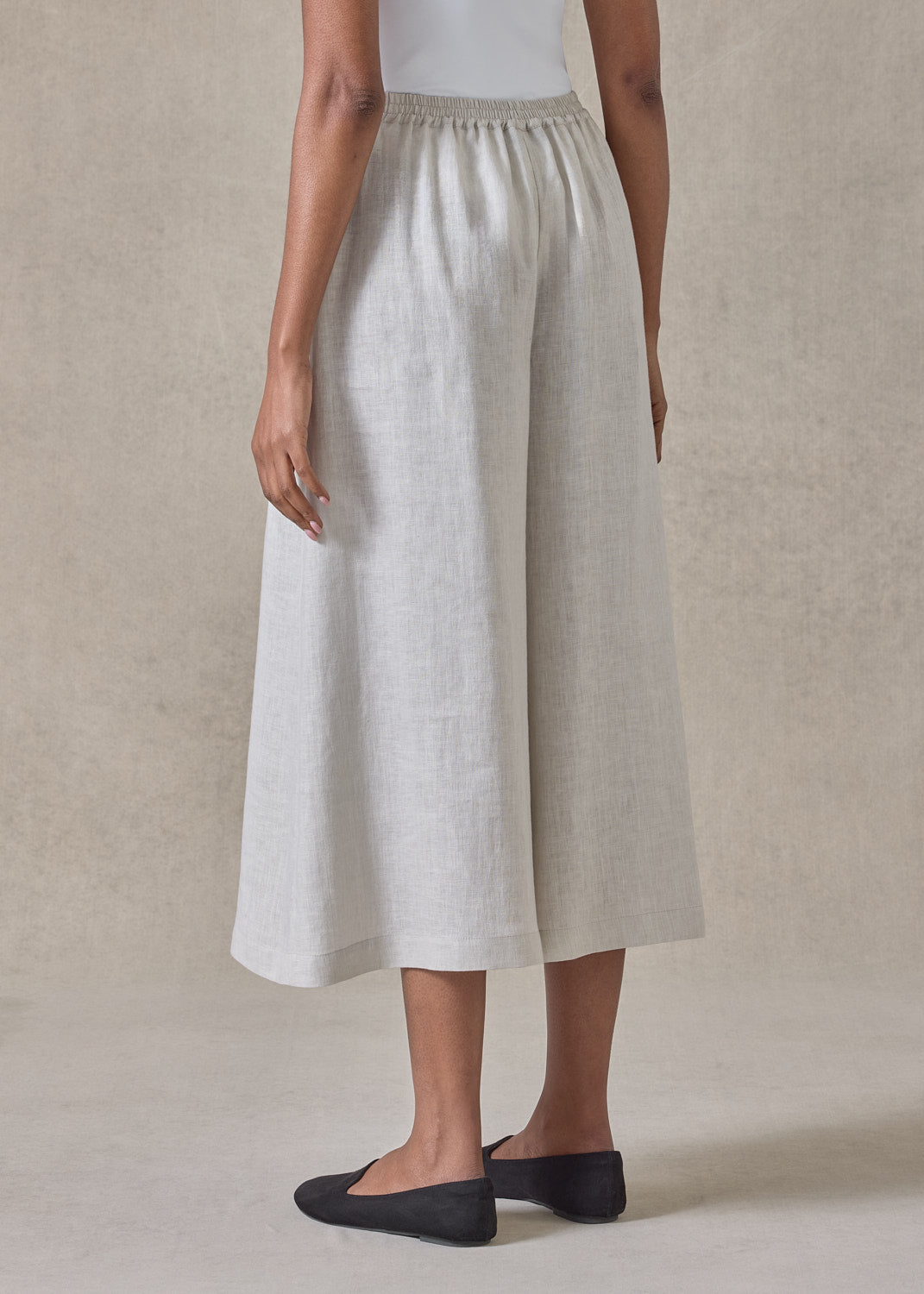 handkerchief linen flared culotte (silvertint)