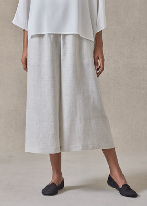 handkerchief linen flared culotte (silvertint)