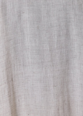 handkerchief delave linen sloped shoulder wide a-line short sleeve shirt with collar - mid plus (oatlight)