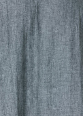 handkerchief delave linen sloped shoulder wide a-line short sleeve shirt with collar - mid plus (petrol)