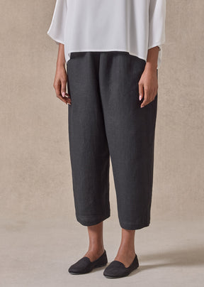 Heavyweight linen japanese trouser (black)