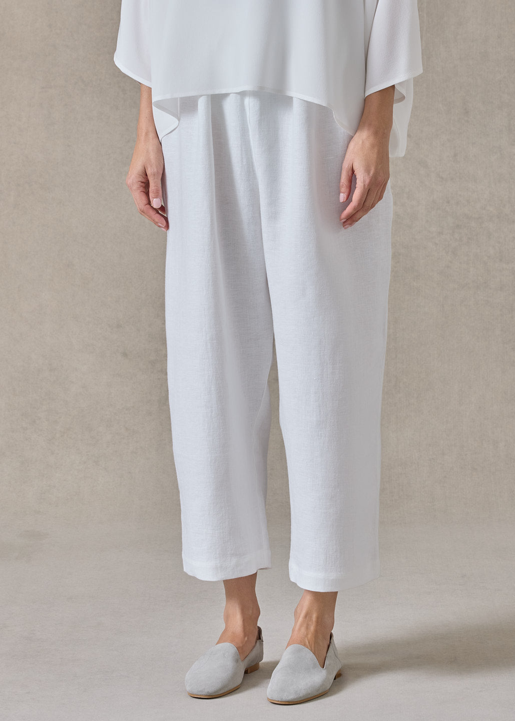 Heavyweight linen japanese trouser (white)