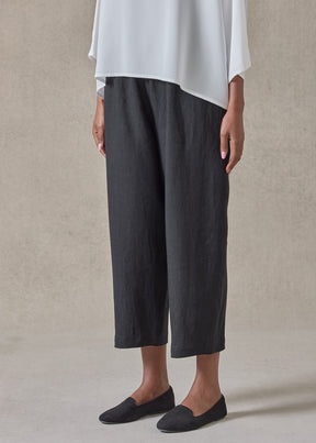 lightweight linen japanese trouser (black)
