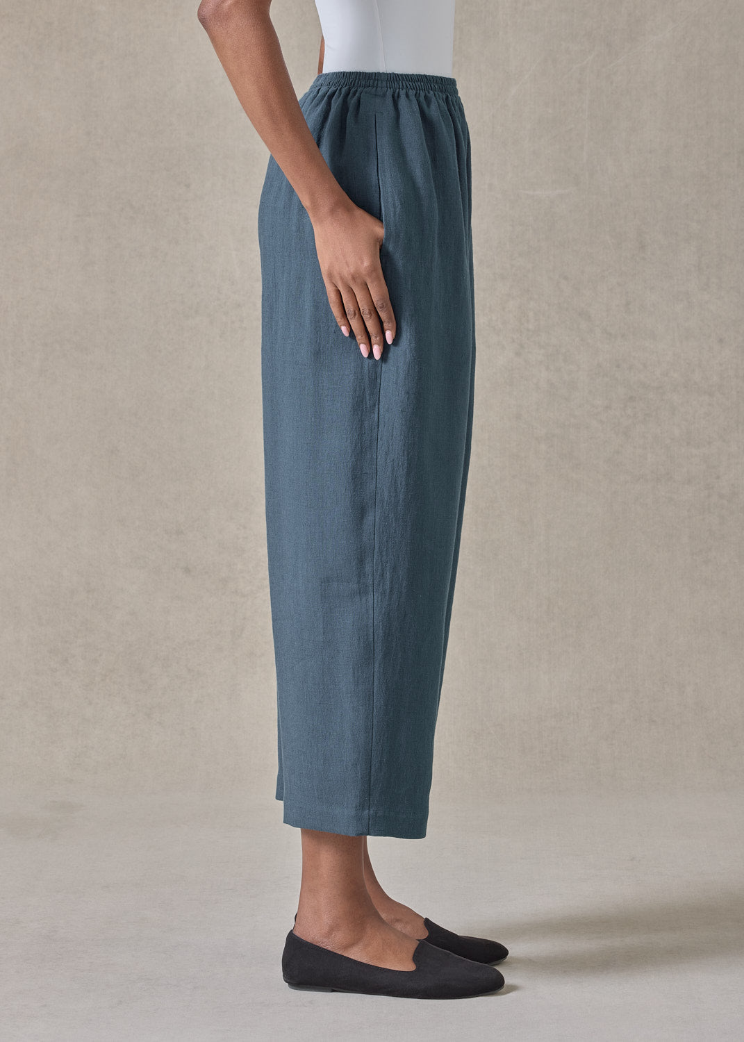 lightweight linen japanese trouser (petroldark)
