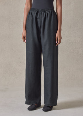 lightweight linen trouser (black)