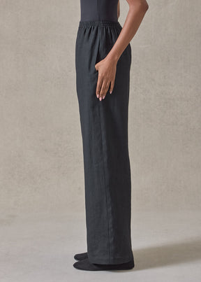 lightweight linen trouser (black)