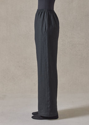 lightweight linen trouser (black)