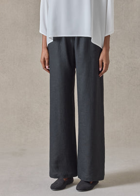 lightweight linen trouser (black)