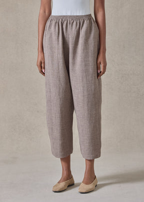 melange linen japanese trouser (bison)
