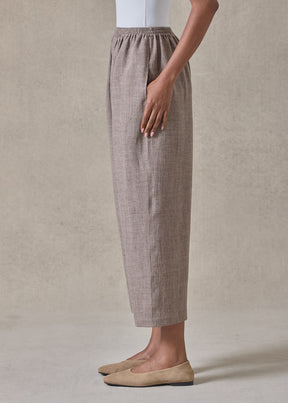 melange linen japanese trouser (bison)