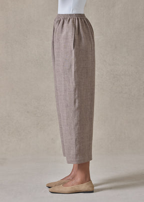 melange linen japanese trouser (bison)