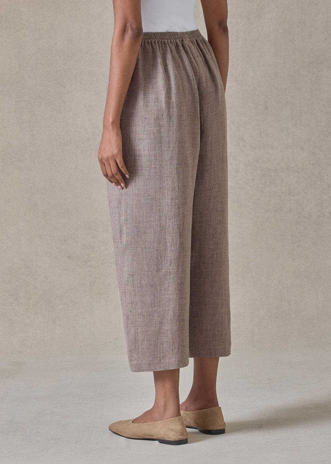 melange linen japanese trouser (bison)