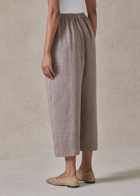 melange linen japanese trouser (bison)