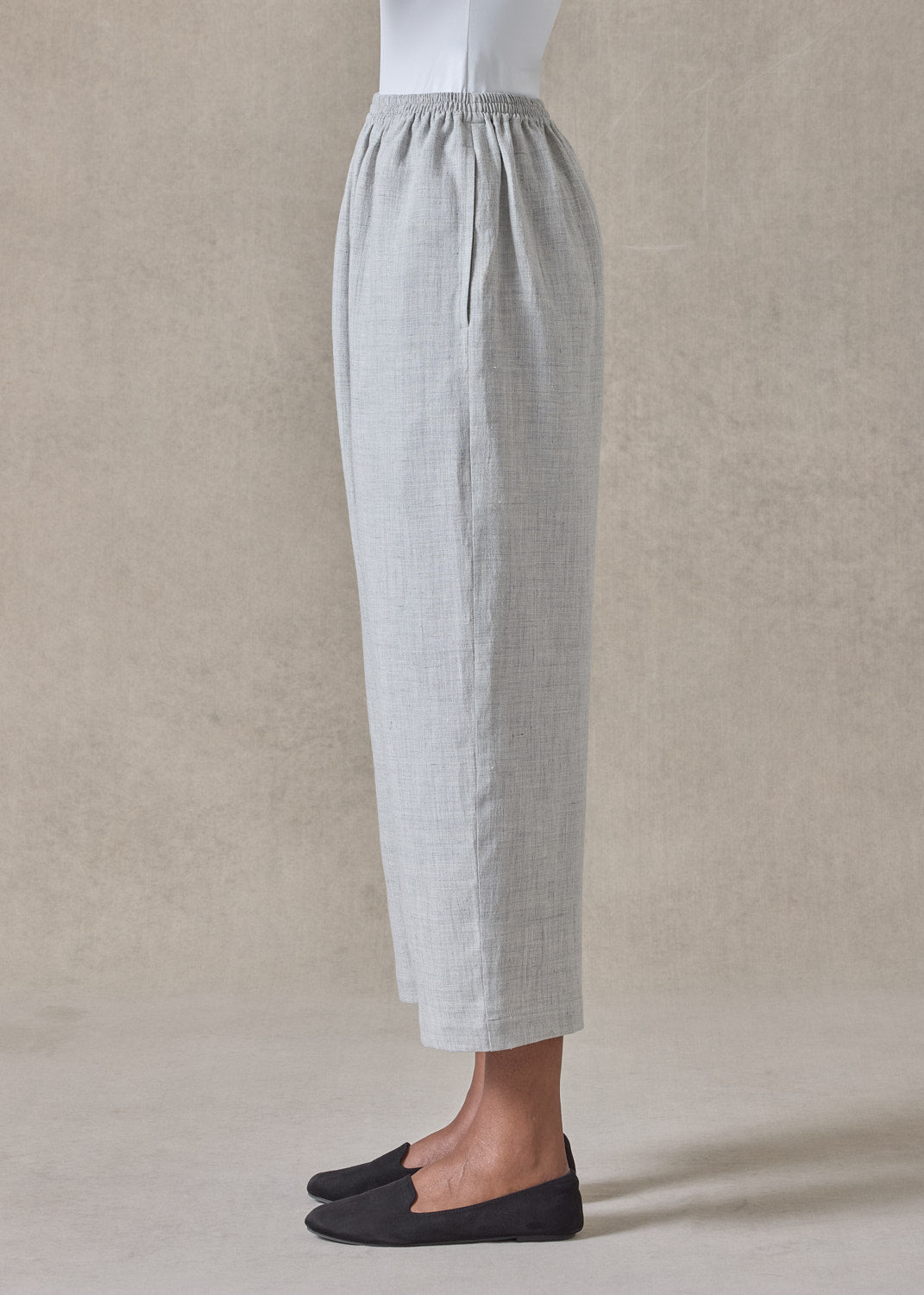 melange linen japanese trouser (cloudgrey)