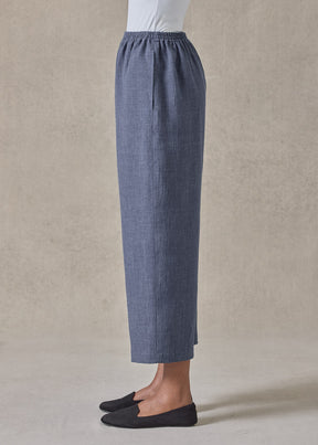 melange linen japanese trouser (indigo)