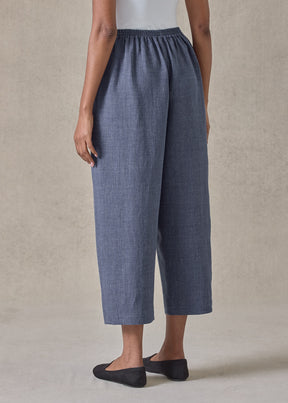 melange linen japanese trouser (indigo)