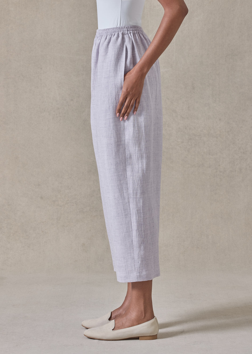 melange linen japanese trouser (wisteria)