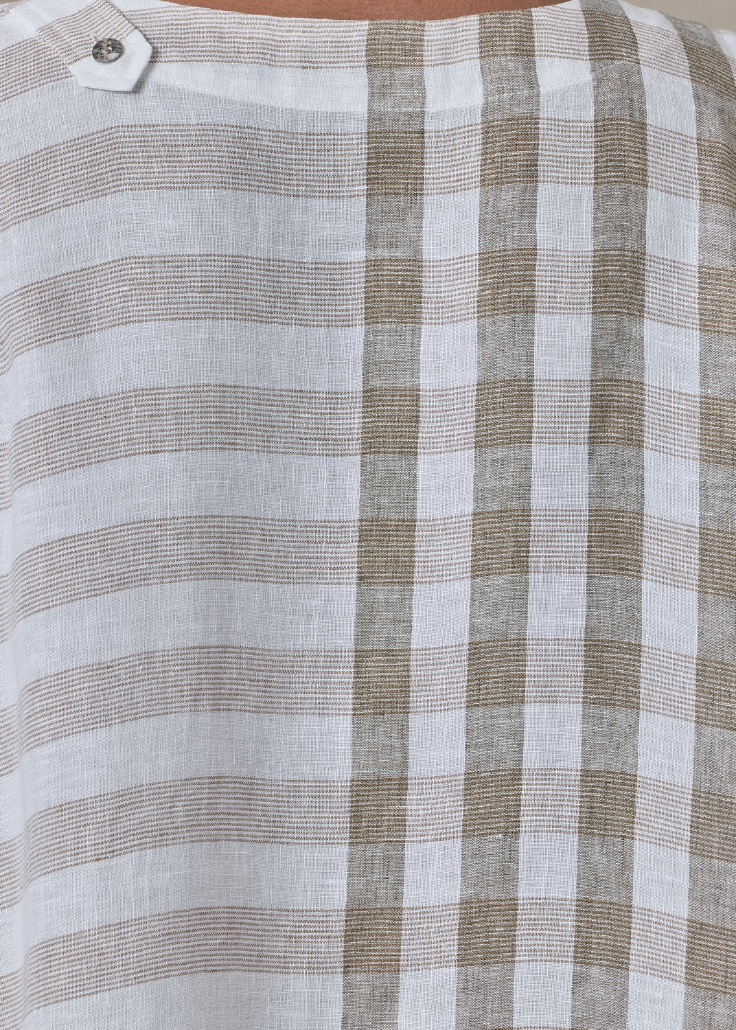 linen 3/4 length side pleated sleeveless dress (olive)