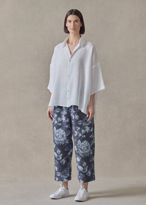 stonewashed linen japanese trousers (indigo)