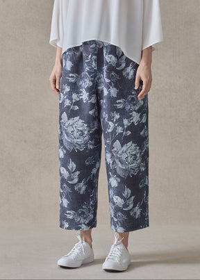 stonewashed linen japanese trousers (indigo)