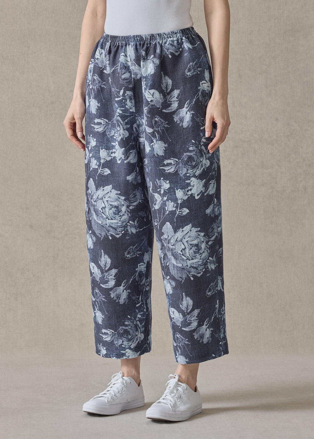 stonewashed linen japanese trousers (indigo)