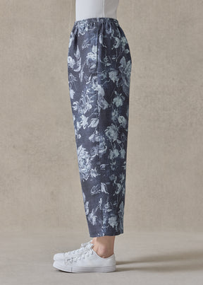 stonewashed linen japanese trousers (indigo)