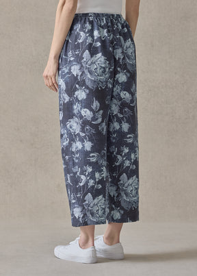 stonewashed linen japanese trousers (indigo)