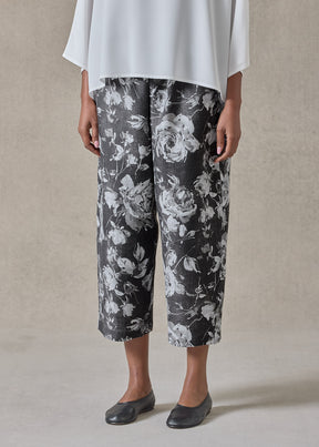 stonewashed linen japanese trouser (monochrome)