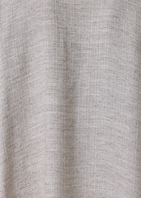 textured linen mix wide a-line shirt dress with collar (natural)