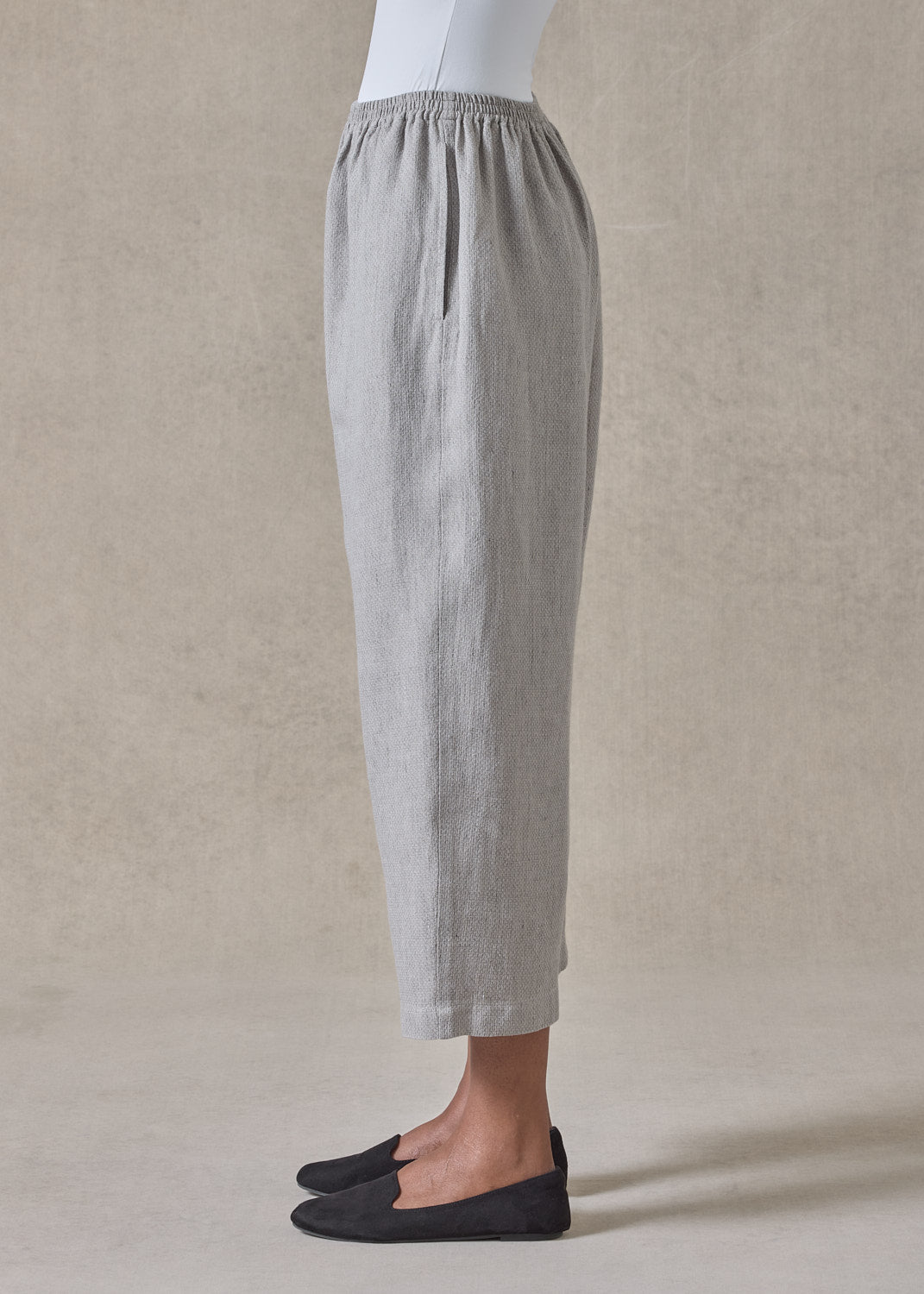 textured linen japanese trouser (grey)