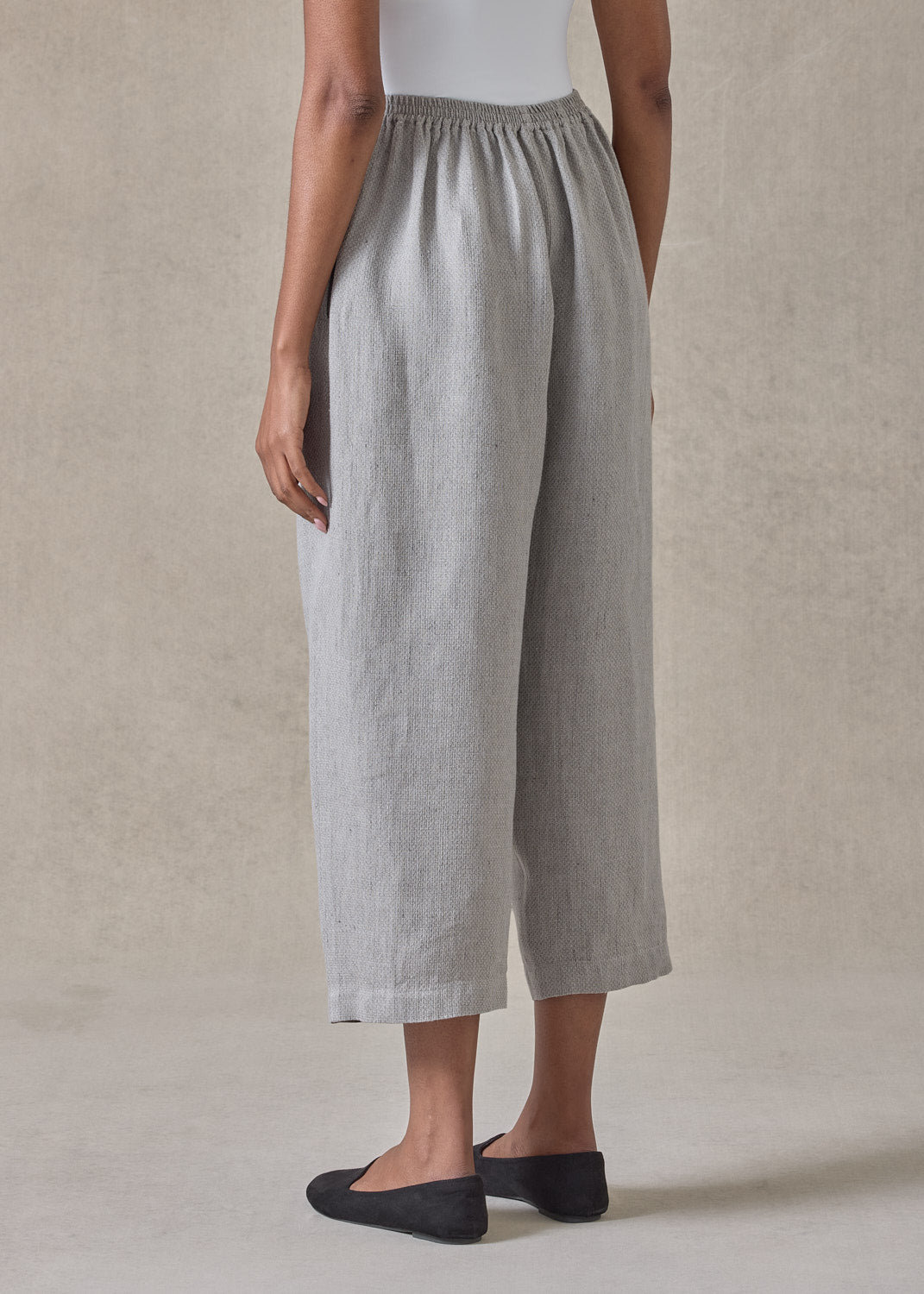 textured linen japanese trouser (grey)