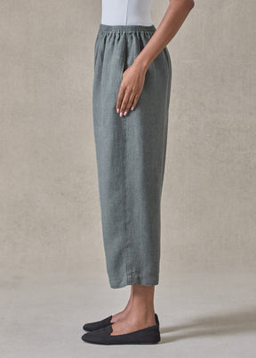 textured linen japanese trouser (petrol)