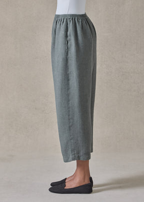textured linen japanese trouser (petrol)